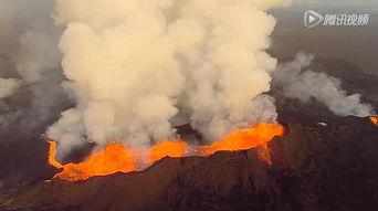火山喷发的视频,熔岩喷涌，天地变色