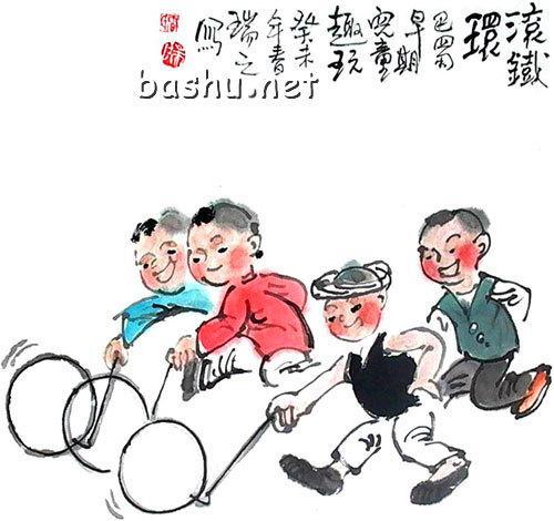 滚铁环技巧视频教程,轻松掌握经典民间游戏